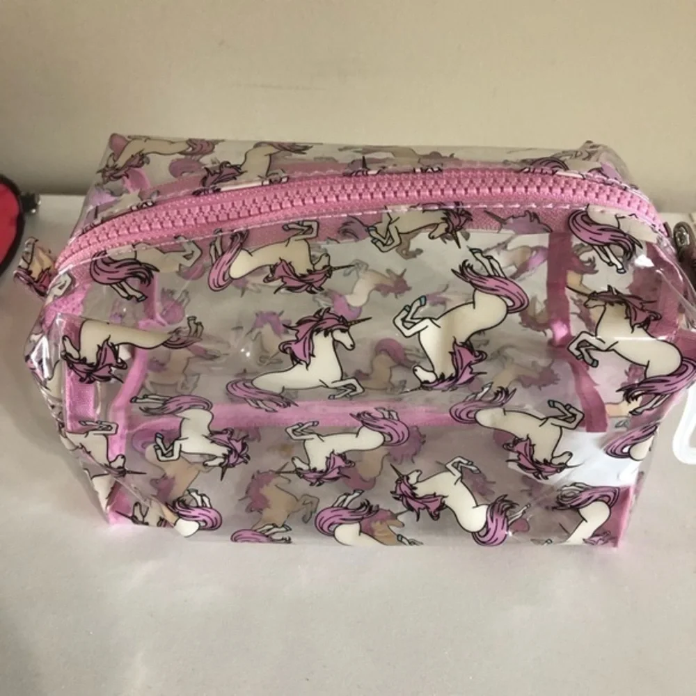 Unicorn Print Clear Cosmetic Bag
